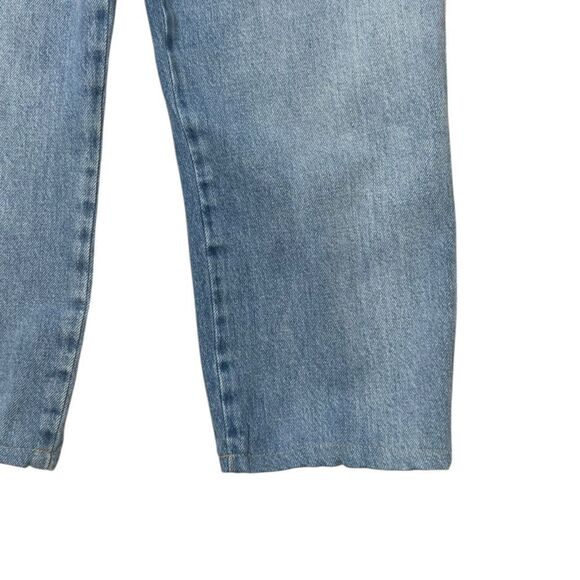 Frame Meridian Paperbag Elastic Waist High Rise Denim Straight Ankle Jeans - Picture 5 of 8